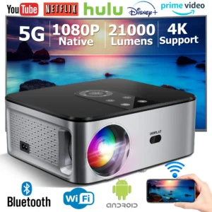 Android 4K LED Projector Full HD 1080P Video 8K Home Theater 5G WiFi