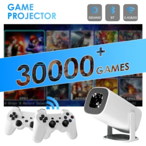 Home Theater Portable Projector Gaming Projector 64GB TF Card
