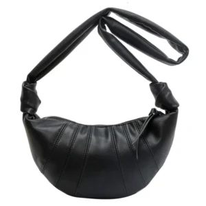 Black Bag Women's 2025 New Fashion Dumpling Bag Crescent Crossbody Bag Niche Shoulder Bag Croissant