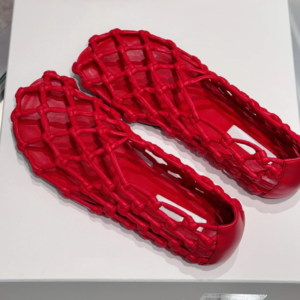 Sheepskin French woven mesh hollow summer cage sandals