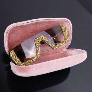 Fashionable half-frame sunglasses anti-UV high-value show colorful diamond sunglasses