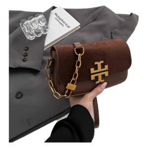 Tory Burch Kira Leather Flap Shoulder Bag with Gold-Tone Logo & Chain Strap